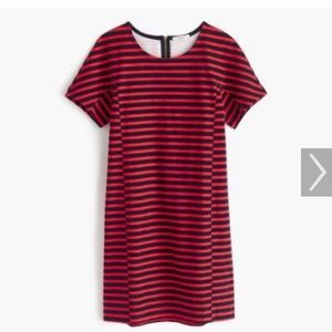 Jcrew red and navy striped T-shirt dress size s